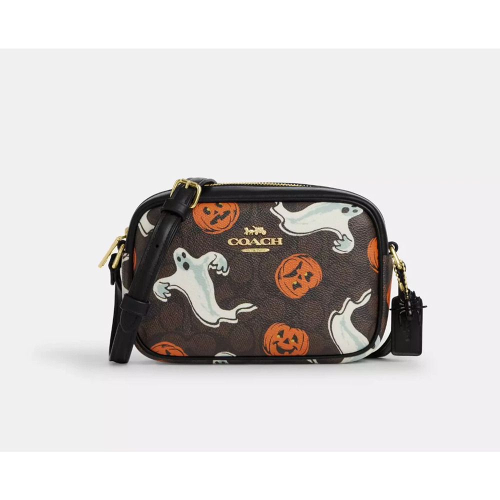 Coach Halloween Mini Jamie Camera Bag with Pumpkin Ghost Print CCF75 NWT NEW - Picture 2 of 15